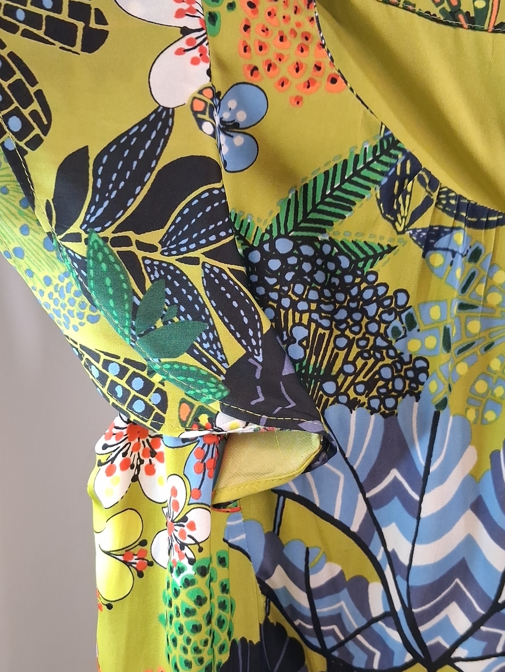 LOFT Floral Shift Mini Dress Lime Green Blue Print Size XXSP - Picture 6 of 6